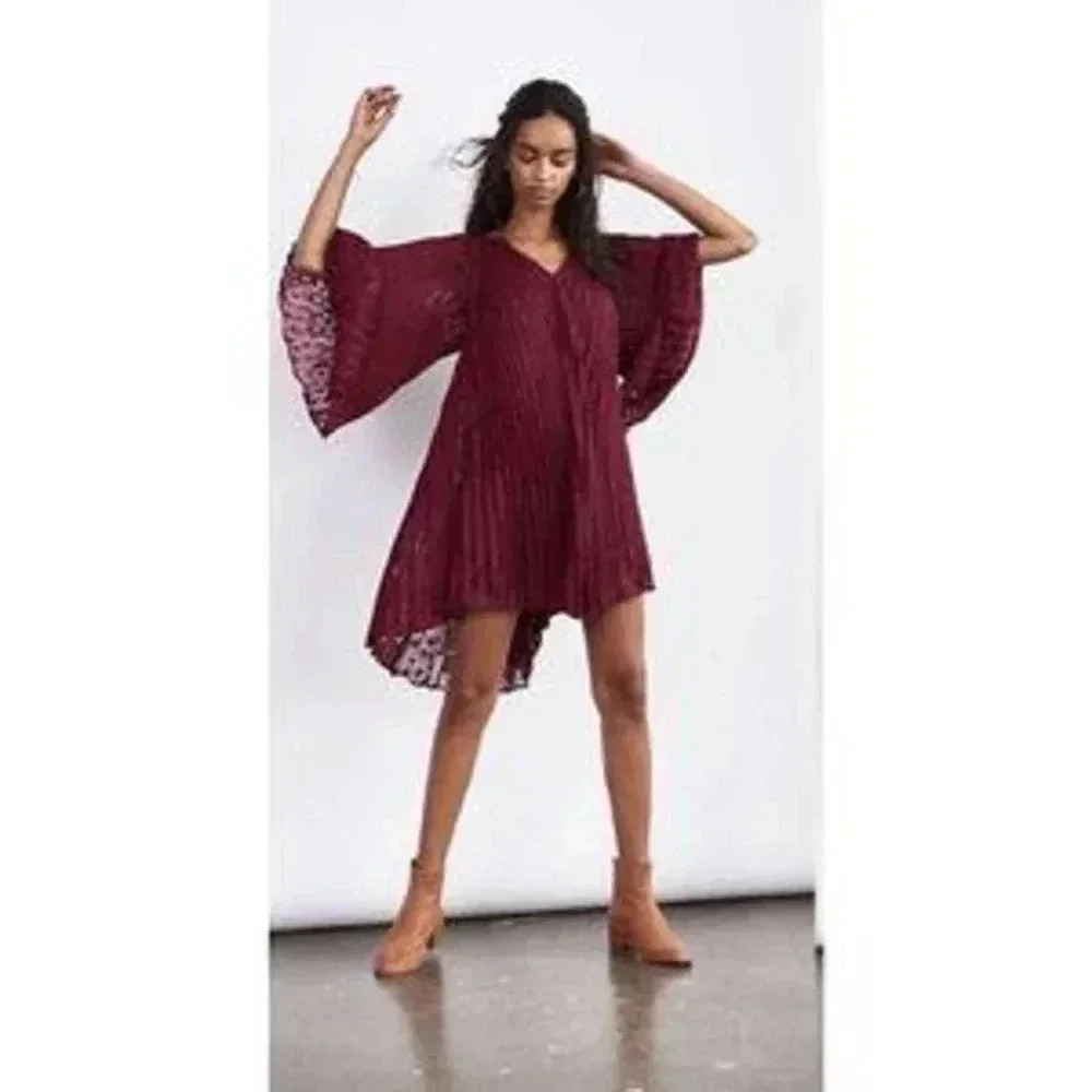 Anthropologie Burgundy Dress